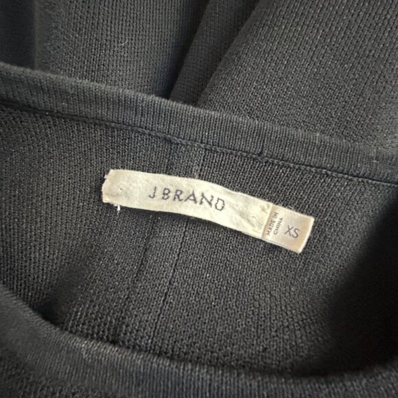 J Brand Womens Black 3/4 Sleeve Crew Neck Knit Top XS Pullover High-Low Hem - Picture 3 of 8